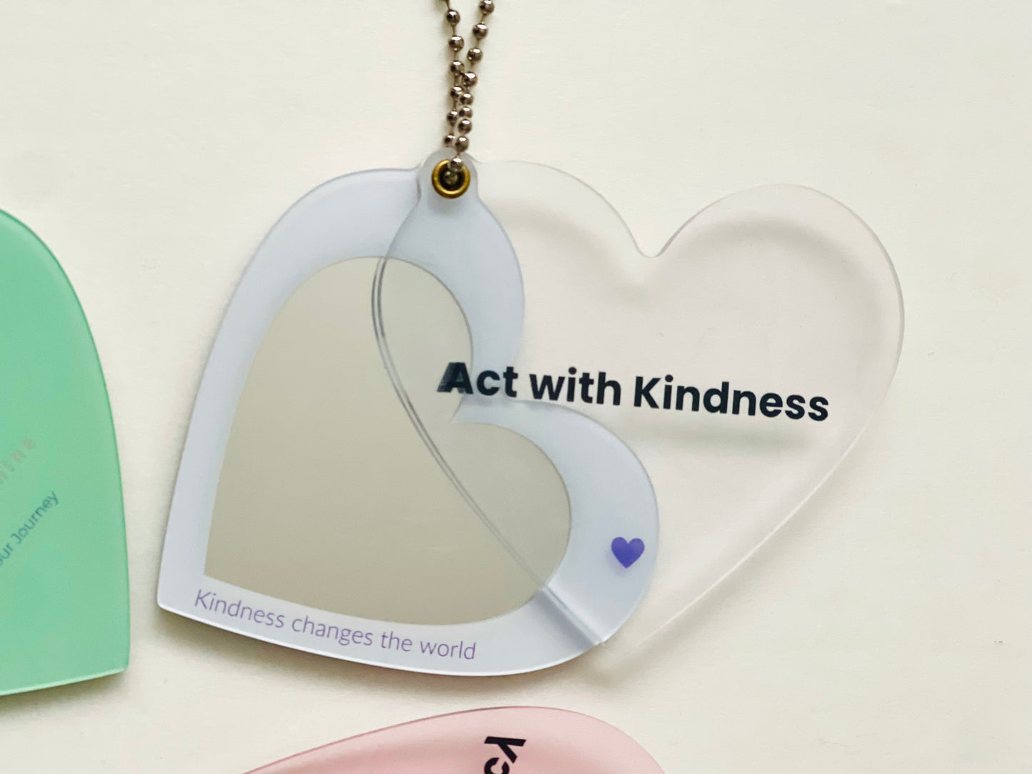 Lavender Heartfelt Mirror Keychain Act With Kindness