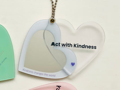 Lavender Heartfelt Mirror Keychain Act With Kindness