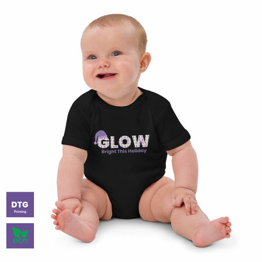 Glow bright, Organic cotton baby bodysuit