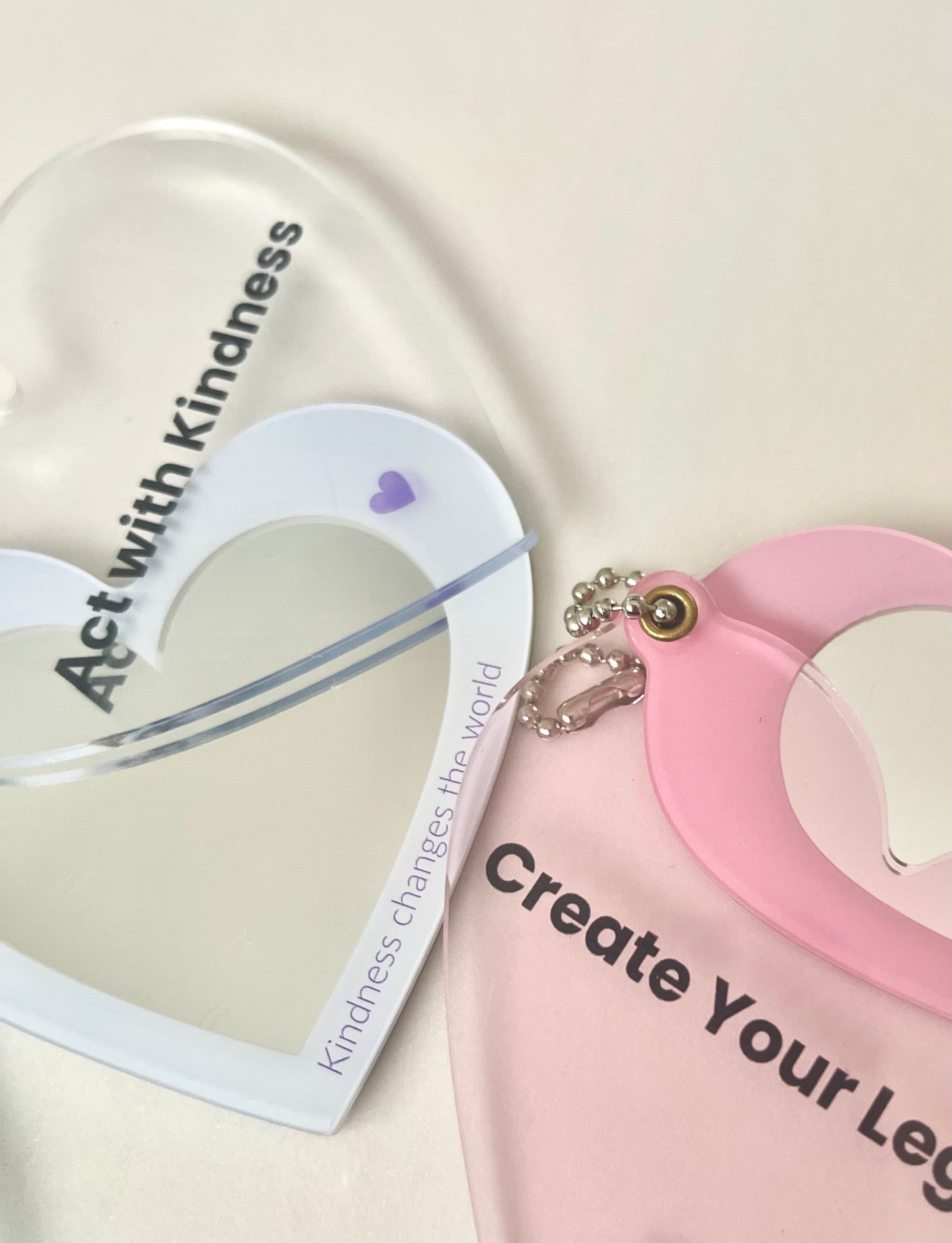 Lavender Heartfelt Mirror Keychain Act With Kindness