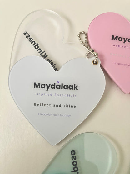 Lavender Heartfelt Mirror Keychain Act With Kindness