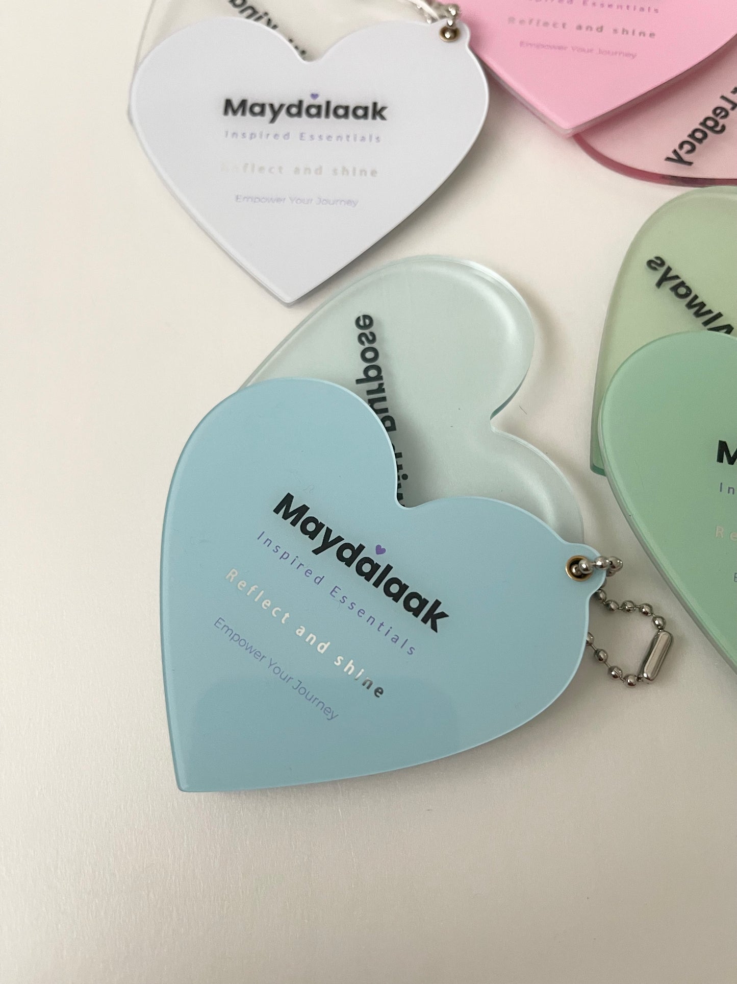 Blue Heartfelt Mirror  Keychain live with purpose